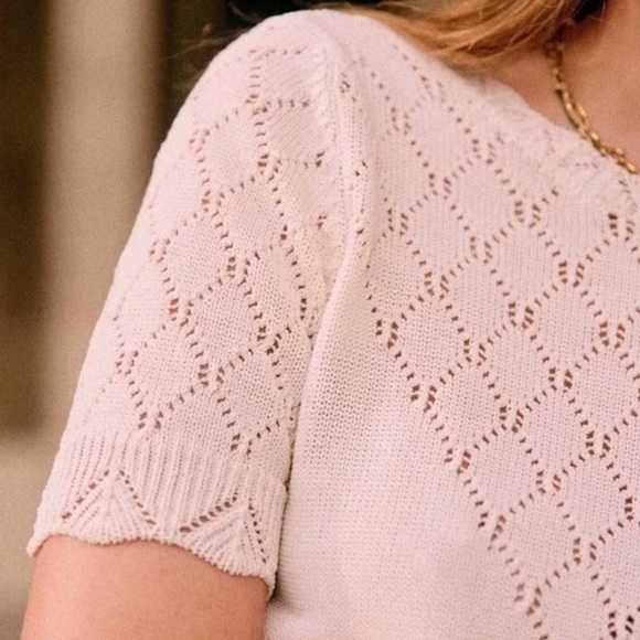 Sezane Herald Sweater Organic Cotton In Cream - Picture 5 of 5